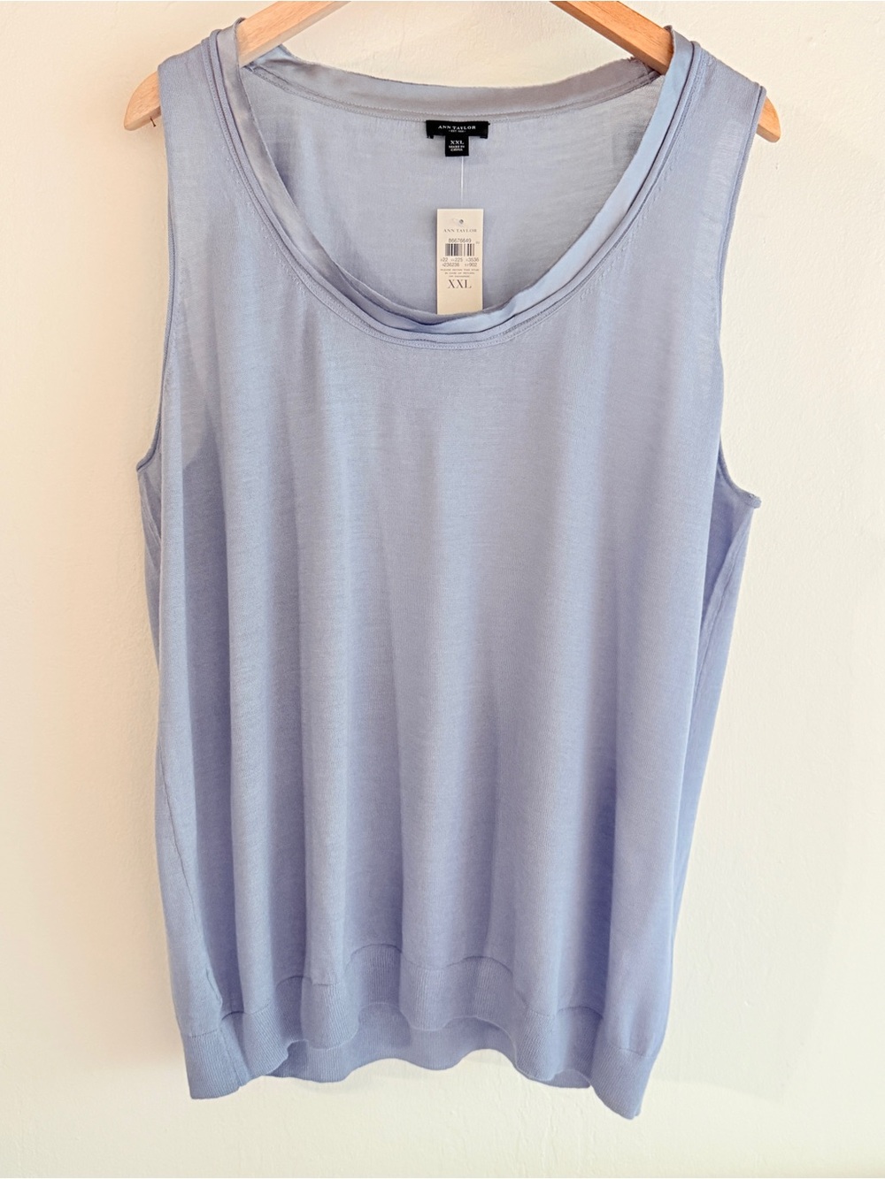 Ann Taylor 100% Extra Fine Merino Wool Sleeveless Sweater Top XXL NWT